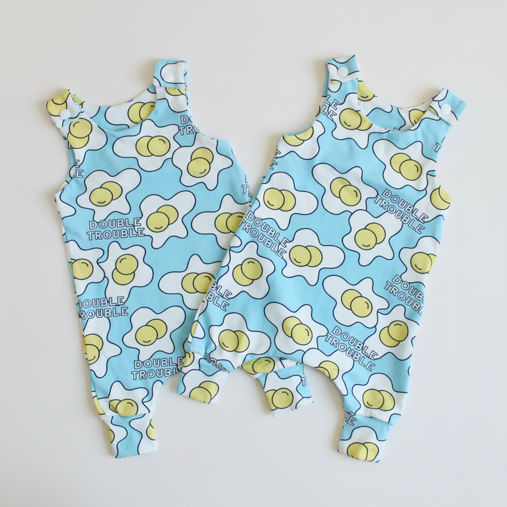 Double Trouble BLUE Romper