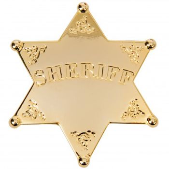 DENIX SHERIFF STAR BADGE GOLD COLOURED (5101)