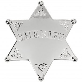 DENIX SHERIFF STAR BADGE SILVER COLOURED (7101)