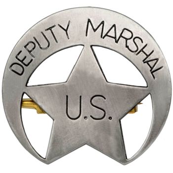 DENIX US DEPUTY MARSHALL BADGE NICKEL COLOURED (109)
