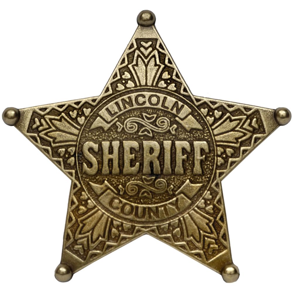 LINCOLN COUNTY FIVE POINT BALL TIPPED STAR BADGE