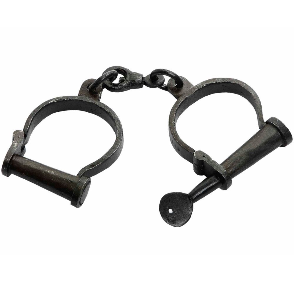PAIR OF BLACK HANDCUFFS ADJUSTABLE