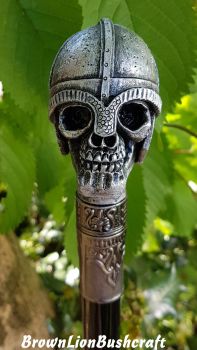 VIKING WARRIOR SKULL WALKING CANE STICK 'EX-SWORD STICK'