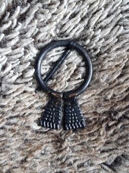 VIKING PENNANULAR BROOCH WITH PIN & METAL STRIPS