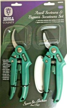 S&J ANVIL SECTEURS & BYPASS SECATEURS GARDENING SET (4858GCG)