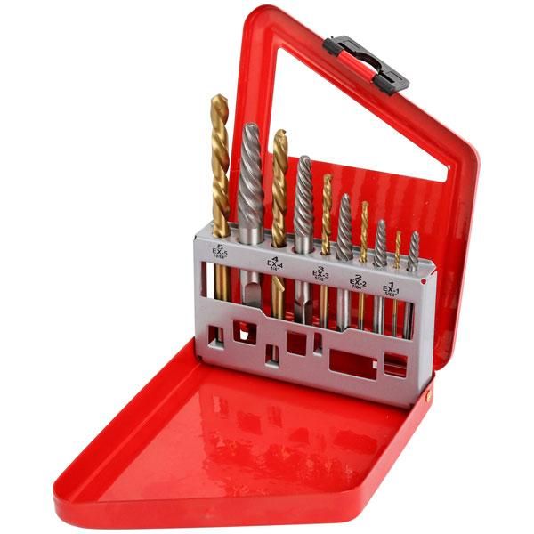 10pc COMBINATION SCREW EXTRACTOR & DRILL BIT SET