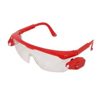 CLEAR SAFETY GLASSES WITH LED LIGHTS (1557)