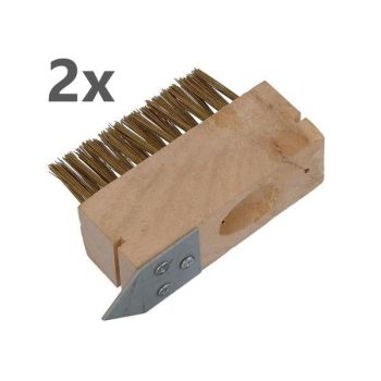 2x PATIO  WIRE HEAD BRUSH METAL RAKE SPIKE REPLACEMENT HEADS