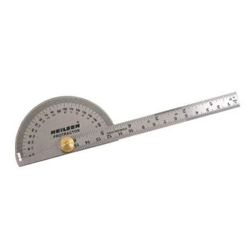 6" 150mm 0-180 DEGREE PROTRACTOR & RULER  (4290)
