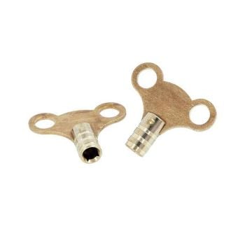 2pc BRASS CLOCK TYPE RADIATOR KEY (4126)