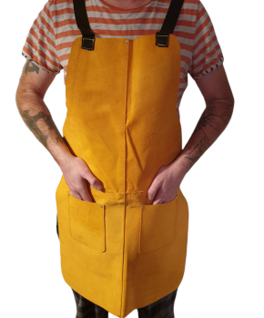 HEAVY DUTY LEATHER APRON BIB & POCKETS (1714)