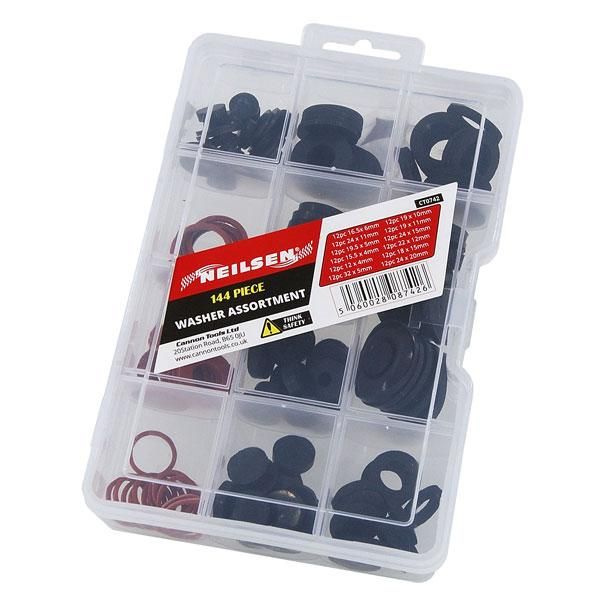 144pc RUBBER RING ASSORTMENT O RING  WASHERS