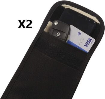 2 X KEYLESS & KEY FOB SIGNAL BLOCKER RFID POUCH