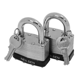 2x PAIR 50mm REINFORCED PADLOCKS