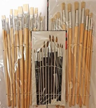 36pc POINTED FLAT & ROUND ARTIST BRUSH SET