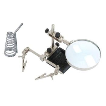 SOLDERING STAND 90mm MAGNIFYING GLASS (0407)