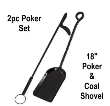 18" 2pc STEEL COAL SHOVEL POKER SET