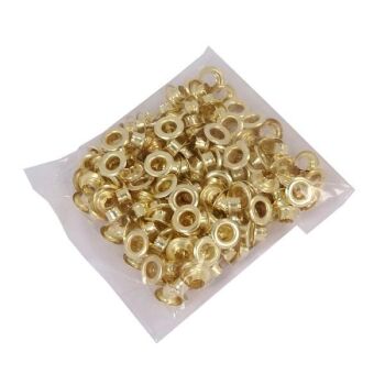 200pc 12mm BRASS COATED EYELET RING SET (2467)