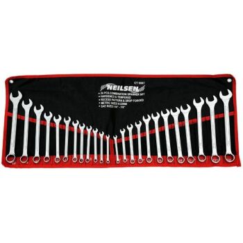 24pc COMBINATION SPANNER SET & WALLET 6-22mm 1/4-7/8 (0087)