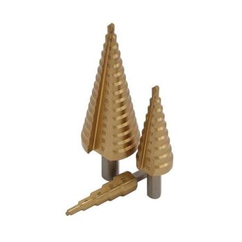 3pc TITANIUM STEP CONE DRILL SET (1926)