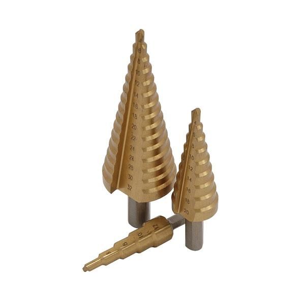 3pc TITANIUM STEP CONE DRILL SET (1926)