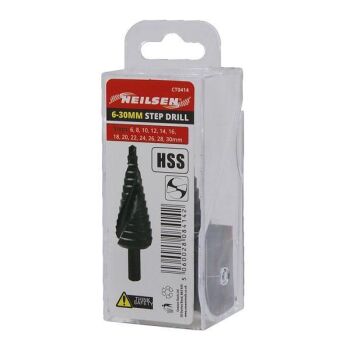 6mm - 30mm HSS SPIRAL STEP DRILL BIT (0414)