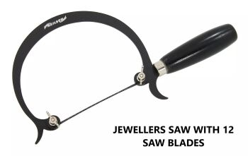 JEWELLERS SAW FRAME CURVED 4-1/4" FLEXIBLE PIERCING WITH 12 SAW BLADES (0593)