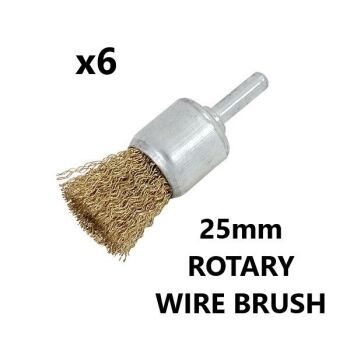 6 x ROTARY WIRE BRUSH DRILL BITS 1" / 25mm