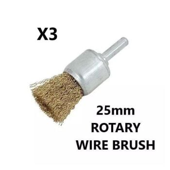 3 x ROTARY WIRE BRUSH DRILL BITS 1" / 25mm