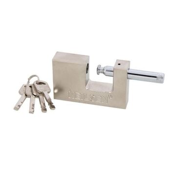 90mm STEEL SHUTTER HEAVY DUTY PADLOCK & 4 KEYS (3866)