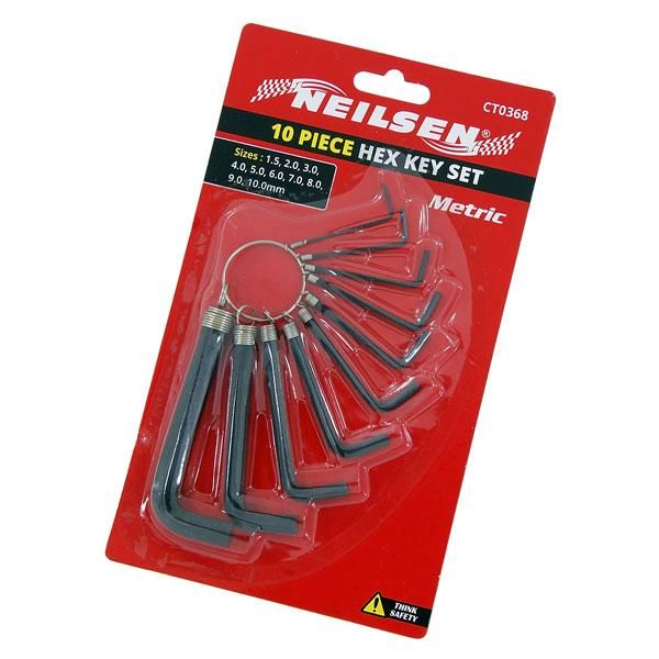 10pc HEX KEY SET METRIC (0368)