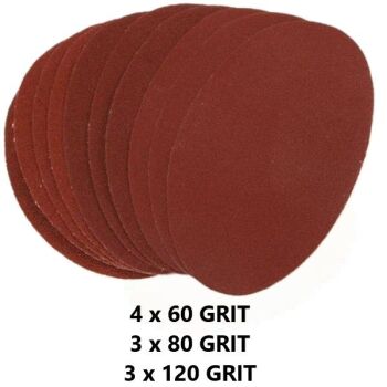 10pc HOOK & LOOP SANDING PAPER SHEETS 150mmx90mm (3663)