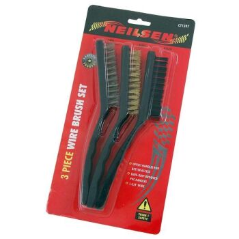 3pc 1-3/8" WIRE HAND BRUSH SET 9" OFFSET HANDLE (1397)