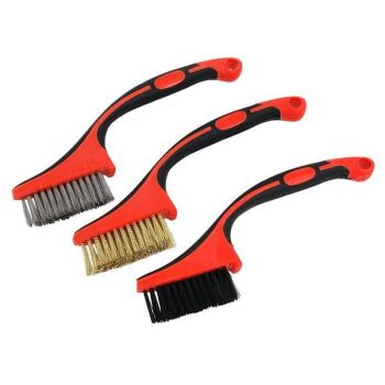 3pc 6.5" SHARP HEAD WIRE BRUSH SET (4553)