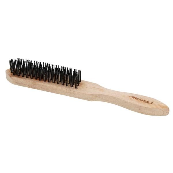 STEEL WIRE BRUSH 4 ROW BRISTLES WOODEN HANDLE (2470)