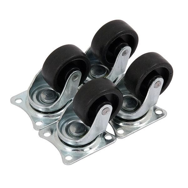 4 x 32mm CASTOR WHEEL SET FLATTENED 15KG (1834)