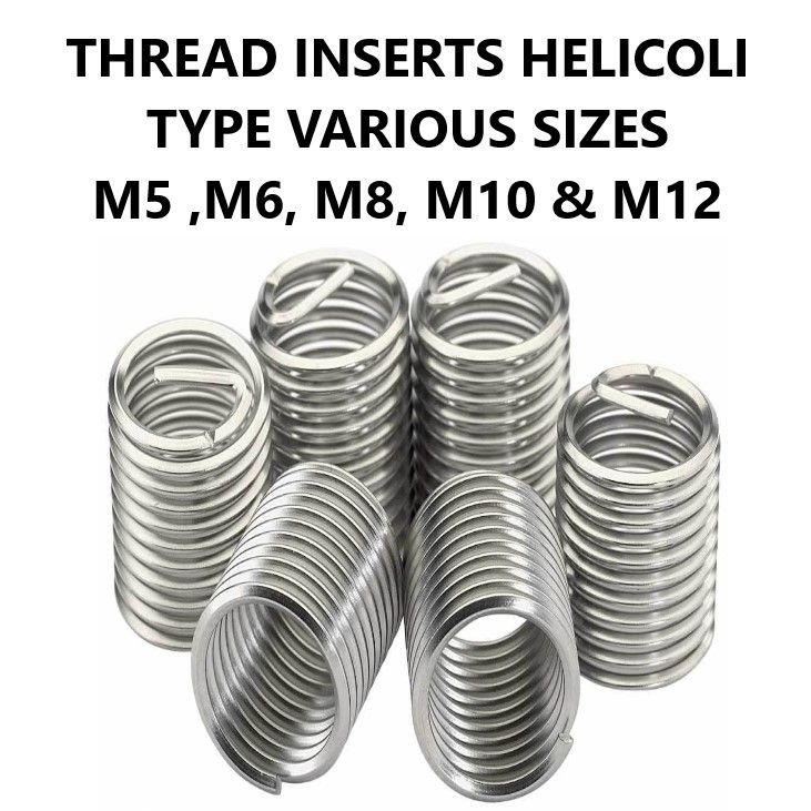 THREAD INSERTS HELICOIL TYPE REPAIR VARIOUS SIZES M5 M6 M8 M10 M12 QUANTITI