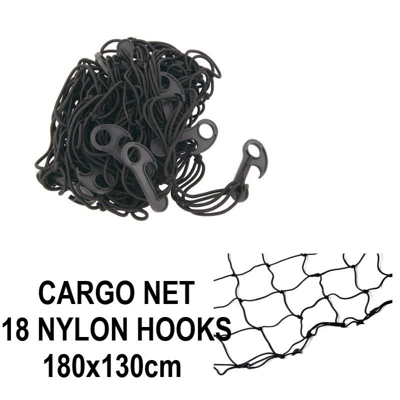 180 x 130cm LARGE CARGO NET 18 HOOKS (4386)
