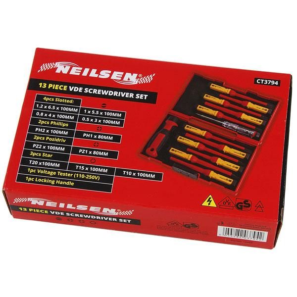 13pc VDE INSULATED SCREWDRIVER SET INC VOLTAGE TESTER (5512)
