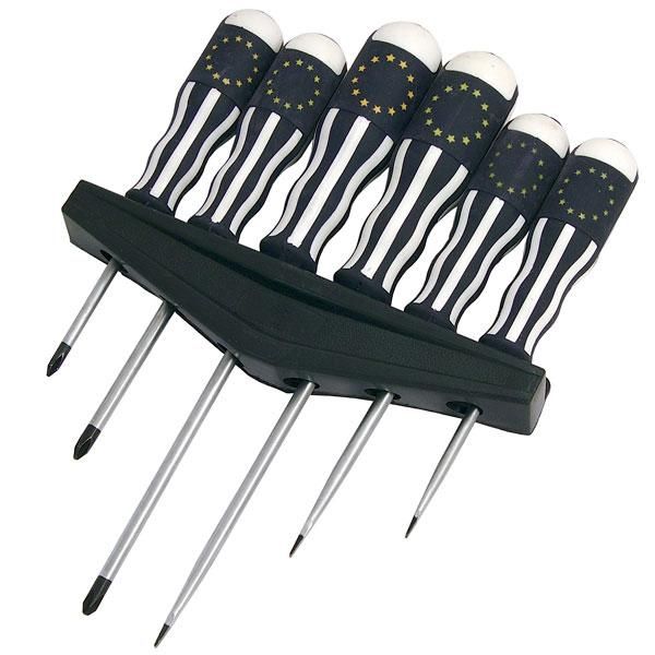 6pc SCREWDRIVER SET & WALL RACK (3246)