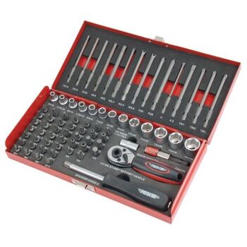 74pc SECURITY BIT & SOCKET SET & CASE (1208)