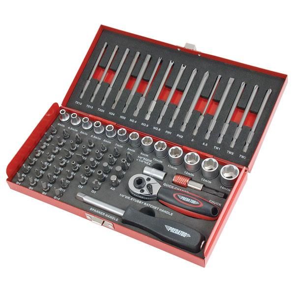 74pc SECURITY BIT & SOCKET SET & CASE (1208)