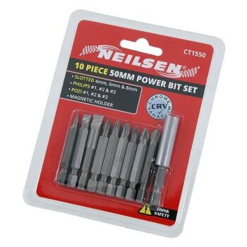 10pc 50mm POWER BIT SET (1550)