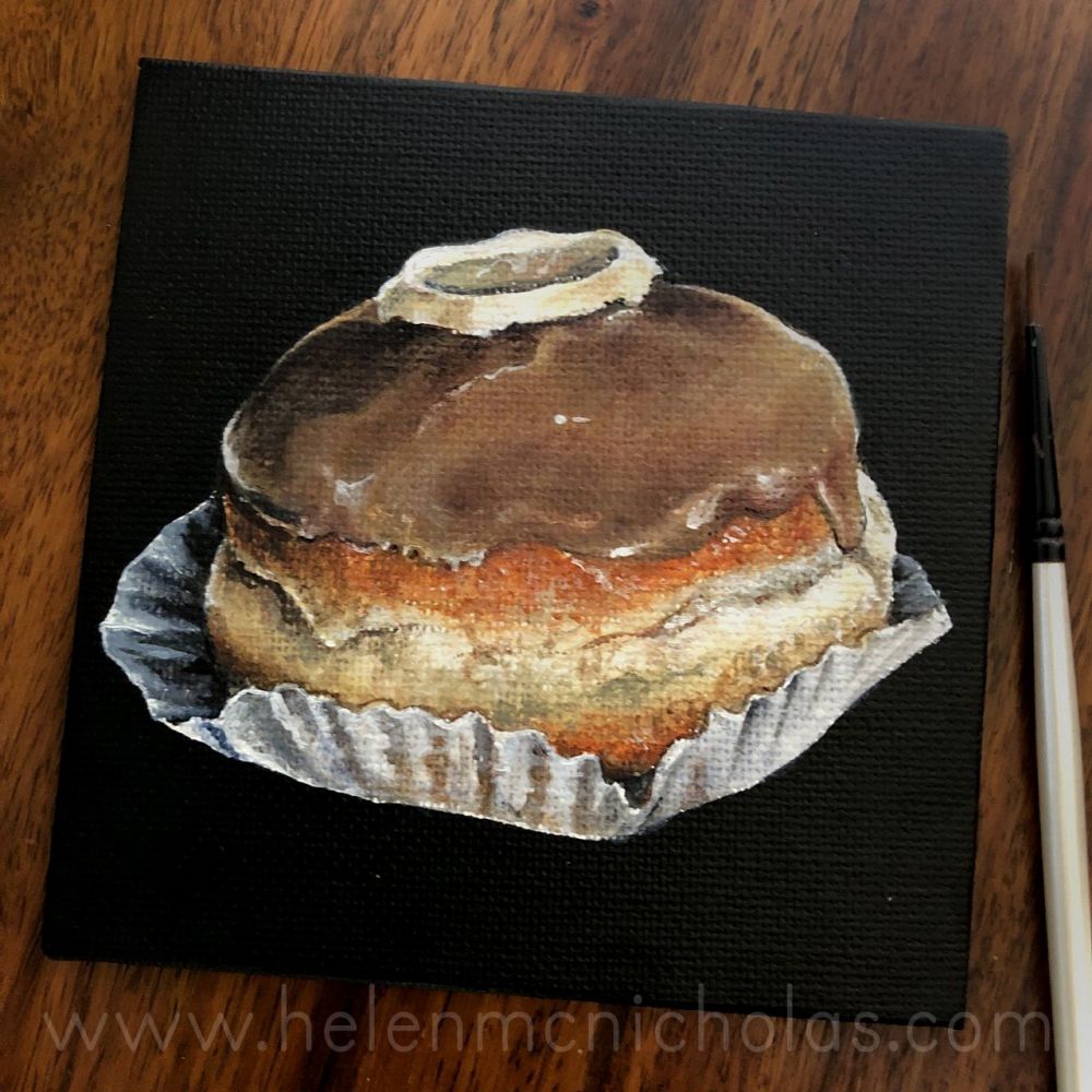 Caramel Doughnut - small original painting 