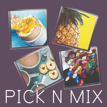 PICK N MIX COASTERS X 4