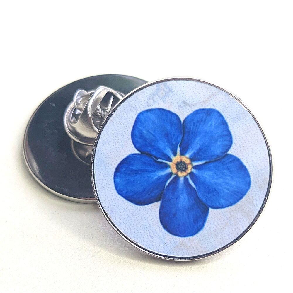FORGET-ME-NOT PIN BADGE