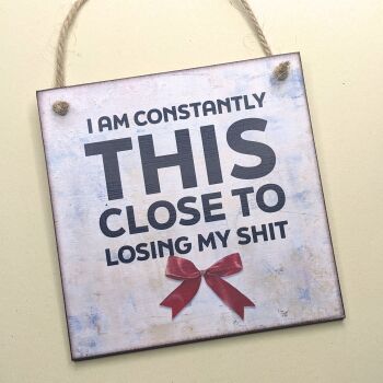 CONSTANTLY THIS CLOSE HANGING PLAQUE