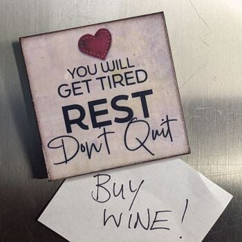 REST DON'T QUIT FRIDGE MAGNET