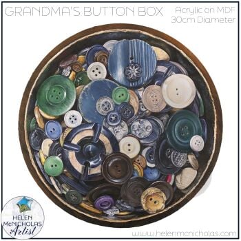 ORIGINAL PAINTING - GRANDMA'S BUTTON BOX