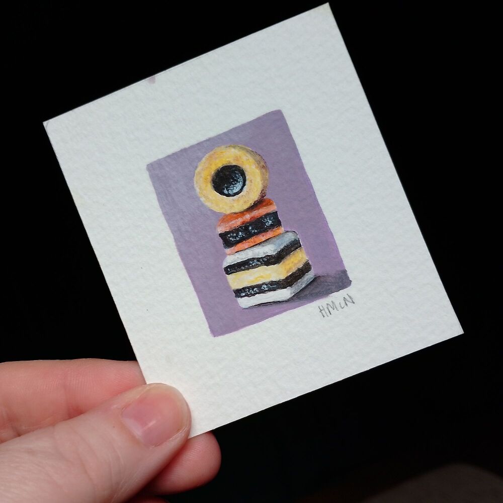 TINY ORIGINAL PAINTING - LICOURICE ALLSORTS